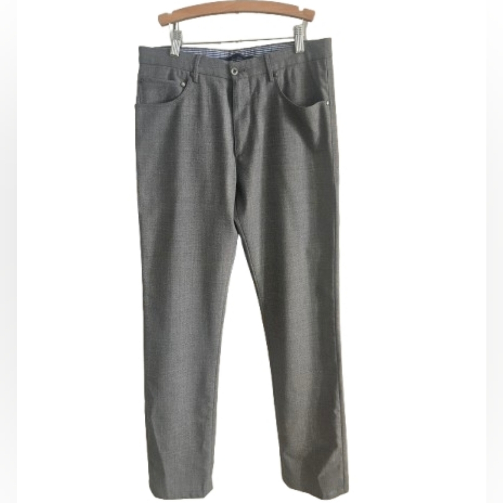 GTA Luxury Slim Fit Wool Trousers Gray Italian Designer Size 46 Made in Romania